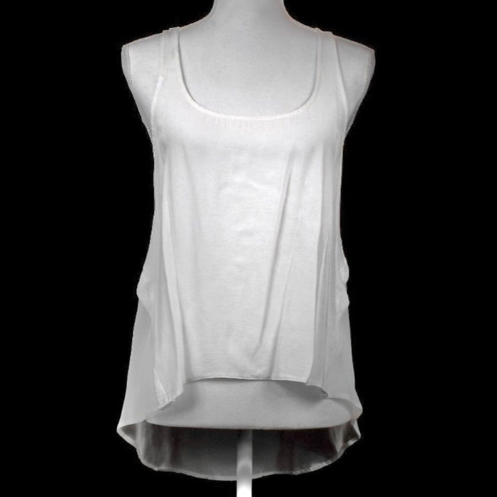 Topshop White Sheer Back Top